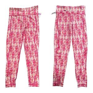 Vinyard Vines size XS Performance pink white watercolor lines leggings